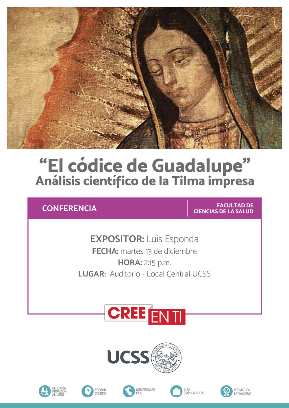 FCS: El codice de Guadalupe análisis científico de la Tilma impresa