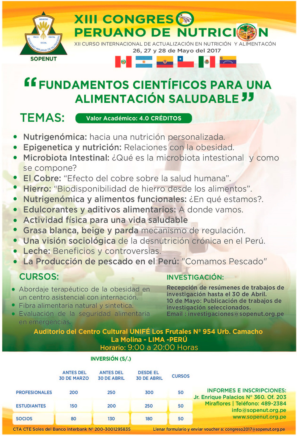 FCS: XIII Congreso peruano de nutrición