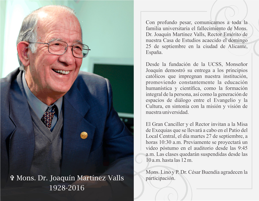 Misa Mons. Dr. Joaquín Martínez Valls