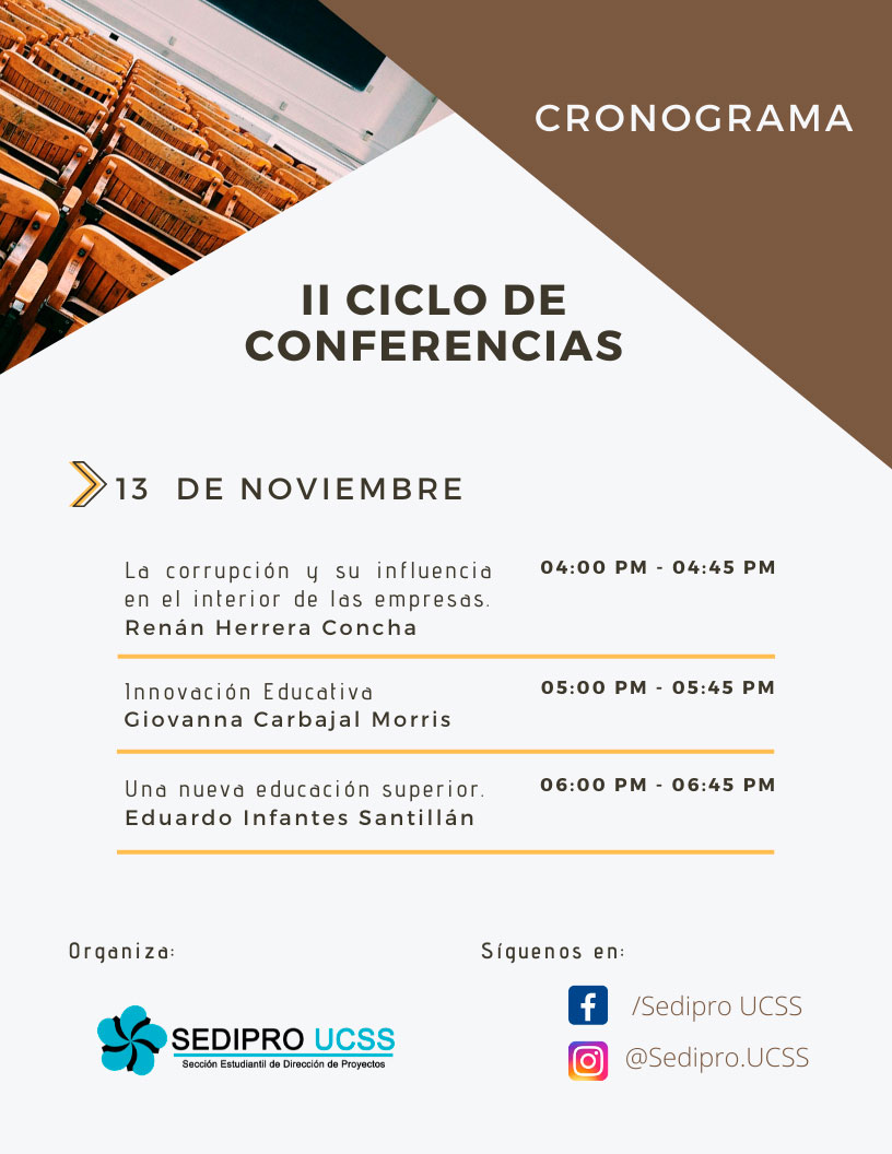 Ciclo de Conferencias SEDIPRO UCSS 13 Noviembre 2019