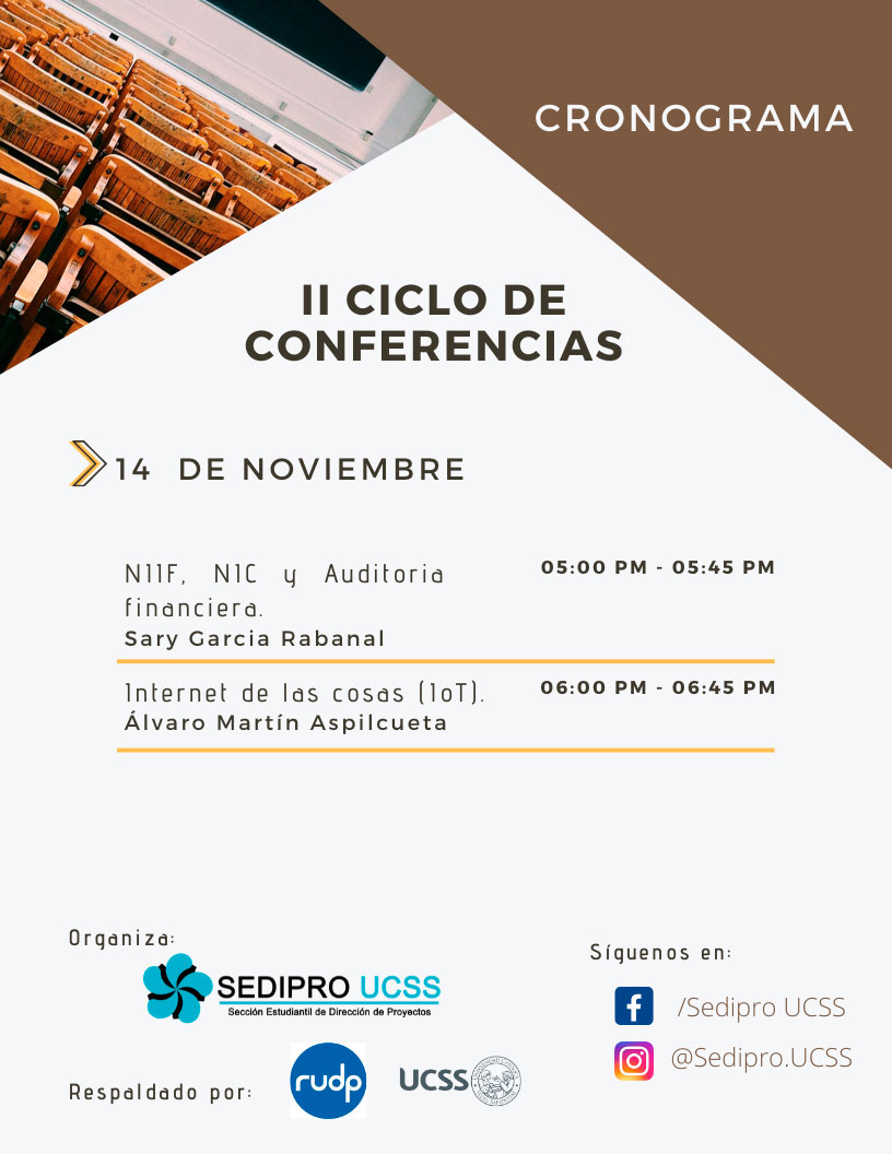 Ciclo de Conferencias SEDIPRO UCSS 13 Noviembre 2019