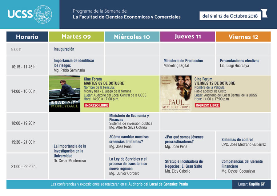 Programa Semana Facultad Económica 2018