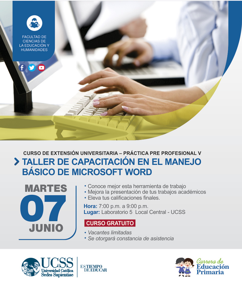 Taller de capacitación en el manejo básico de Microsoft Word