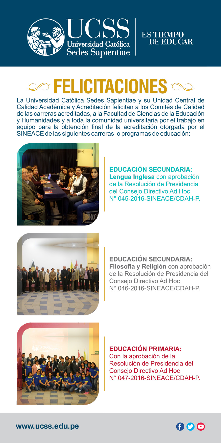 Felicidades por la Acreditación Educación Secundaria