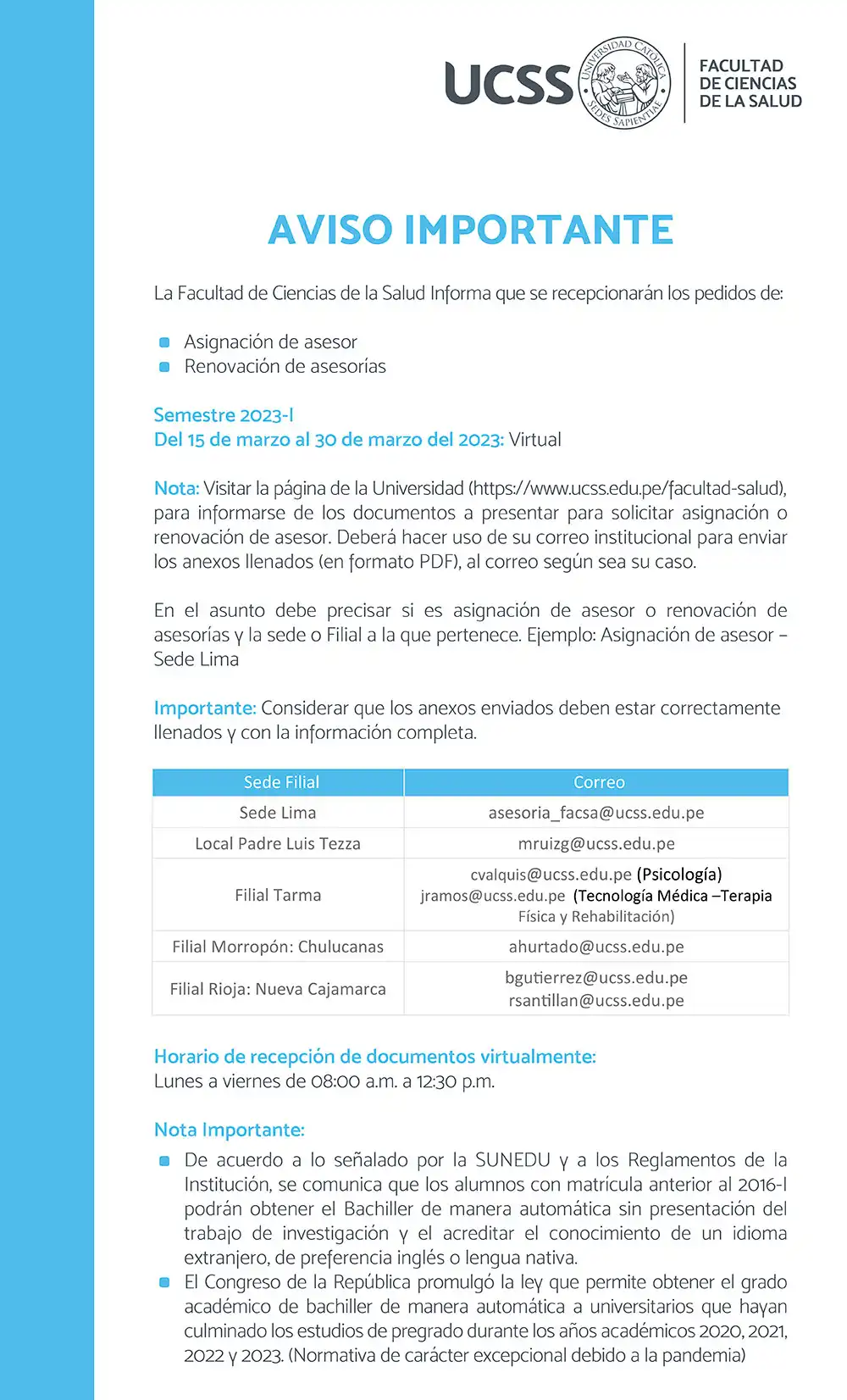 Aviso para asesorías virtuales