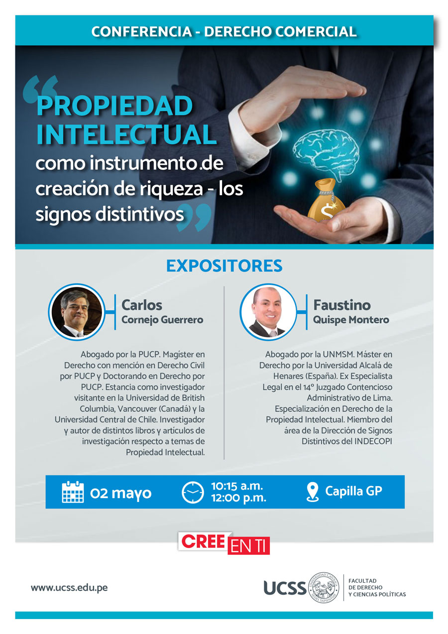 FDCP: Conferencia - Derecho Comercial: Propiedad Intelectual como instrumento de creación de riqueza - los signos distintivos