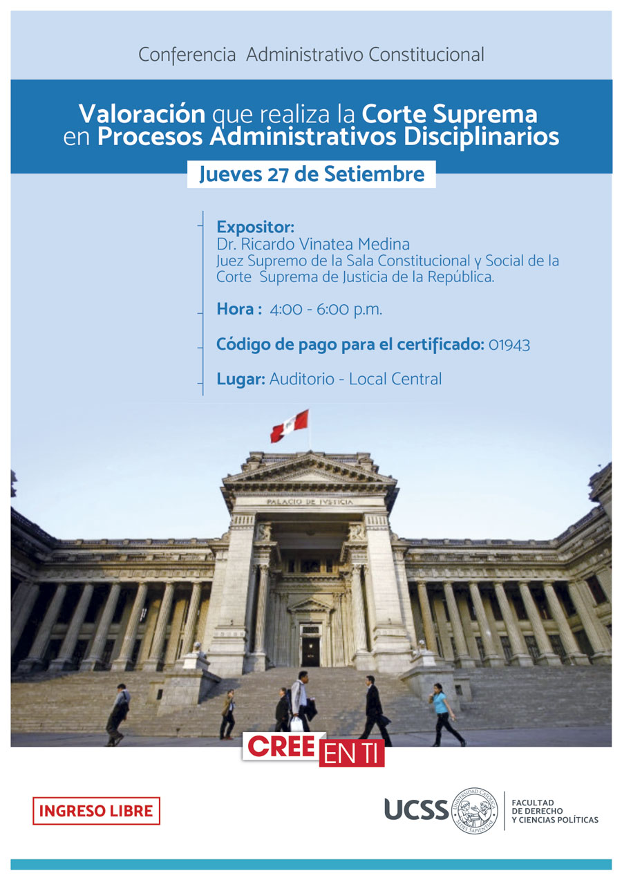 Conferencia: Valoración que realiza la Corte Suprema en Procesos Administrativos 