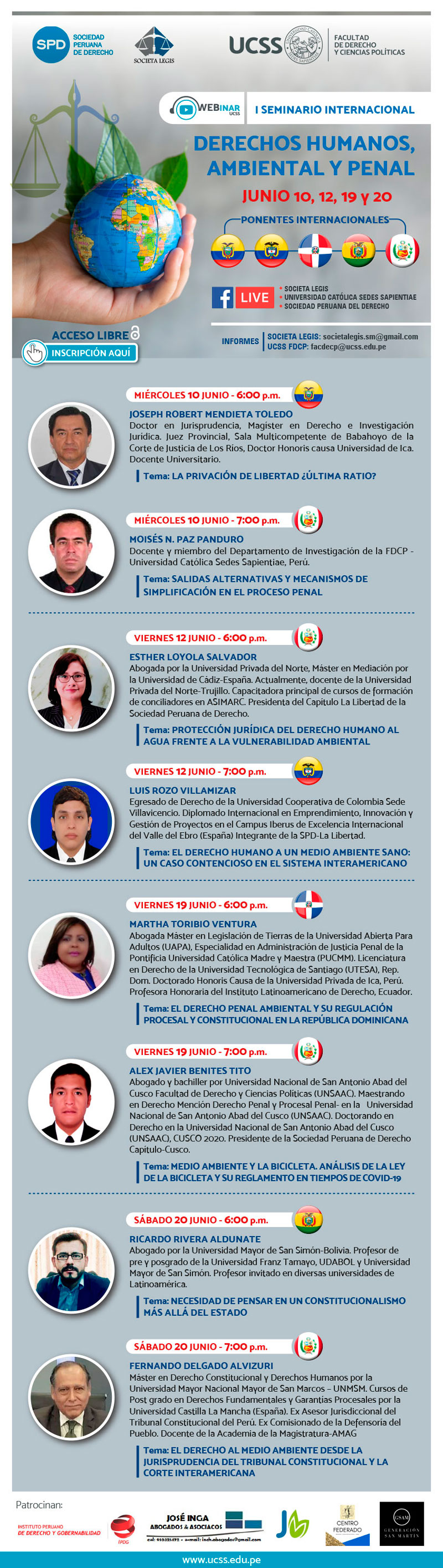 I Seminario Internacional: Derechos Humanos, Ambiental & Penal - Ponentes