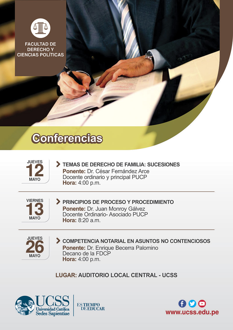 Conferencias de la Facultad de Derecho y Ciencias Politicas
