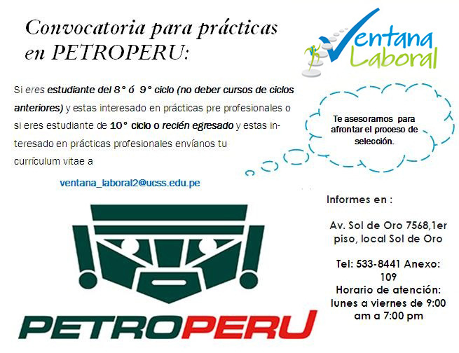 Convocatoria para pácticas en Petroperu