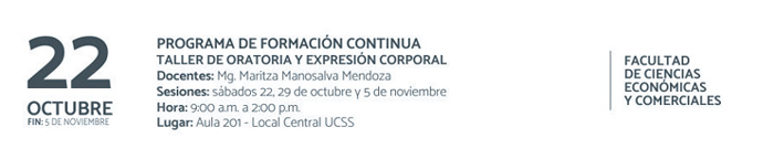 Taller de oratoria y expresión corporal