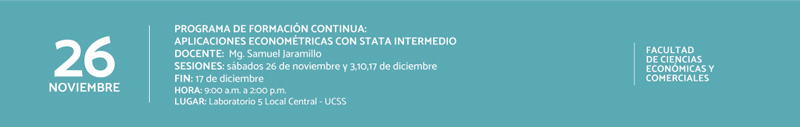 Programa de formación continua: aplicaciones econométricas con stata intermedio