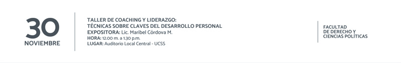 Taller de coaching y liderazgo: técnicas sobre claves del desarrollo personal