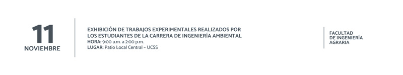 Exhibición de trabajos experimentales realizados por los estudiantes de la carrera de ingeniería ambiental