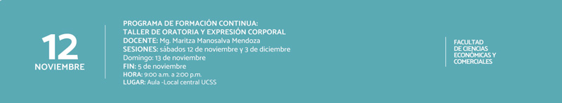 Programa de formación continua: taller de oratoria y expresión corporal
