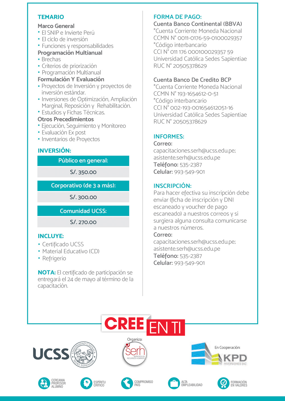 SERH: Curso Invierte Perú