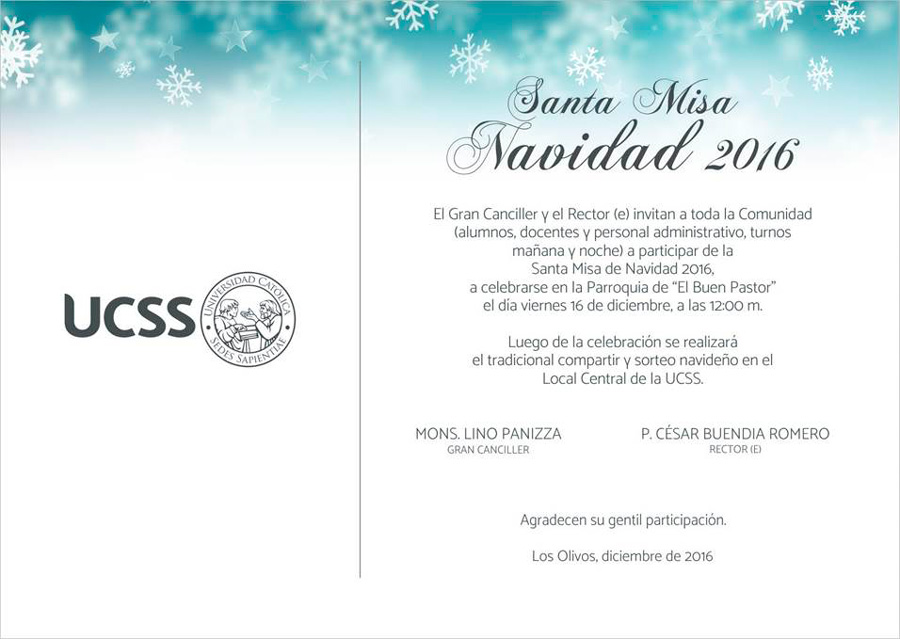 UCSS: Santa Misa - Navidad 2016