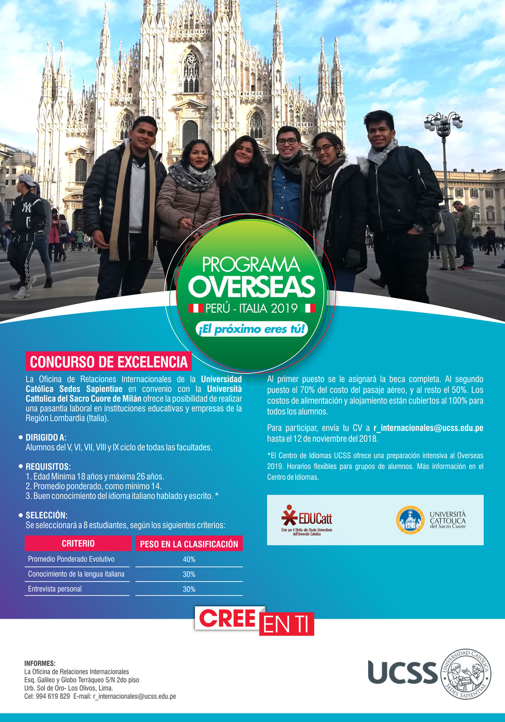 Programa Overseas Perú Italia 2019